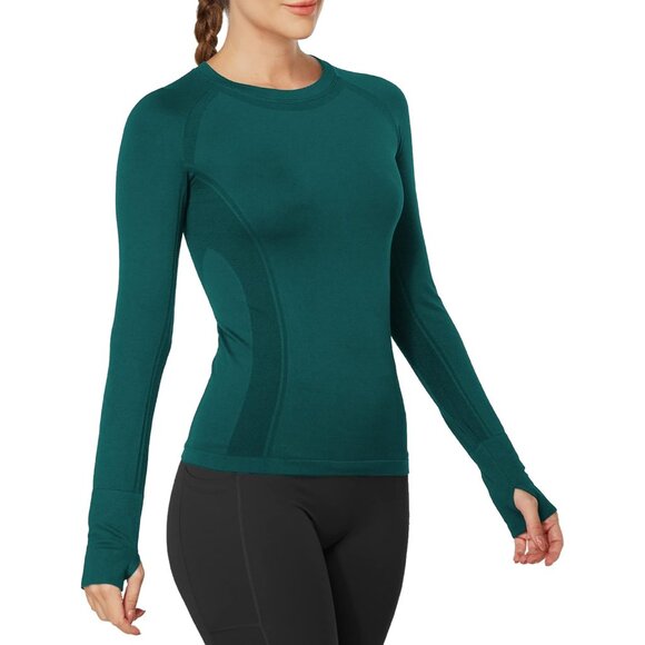 Tops - Women’s Long Sleeve Workout Top Seamless Quick Dry Breathable Fitness Shirt